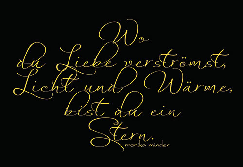 typografisches Bild schwarzgold mit Spruch